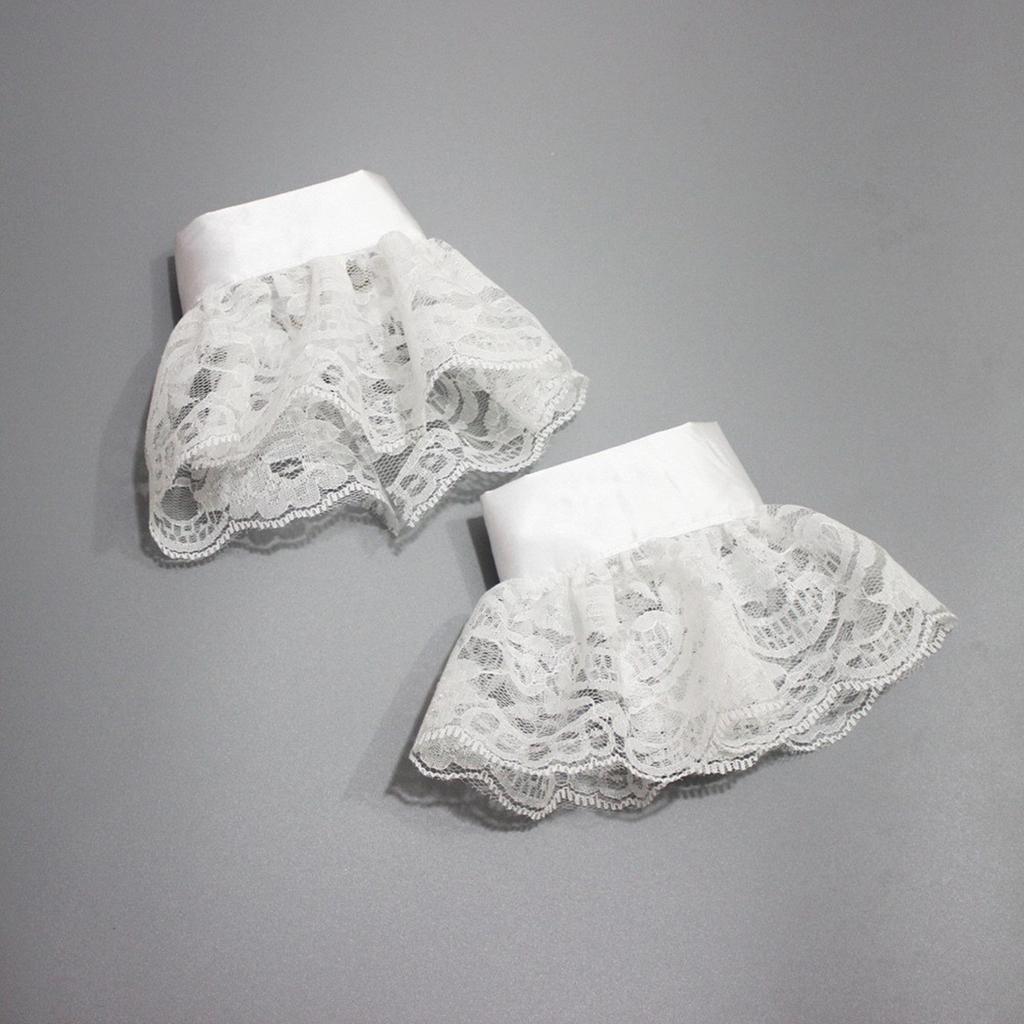 Wrist Cuffs Victorian Detachable Jabots Collar Ruffled Yarn Jabots Neck Collar Adults Stage Party Victorian Ornaments