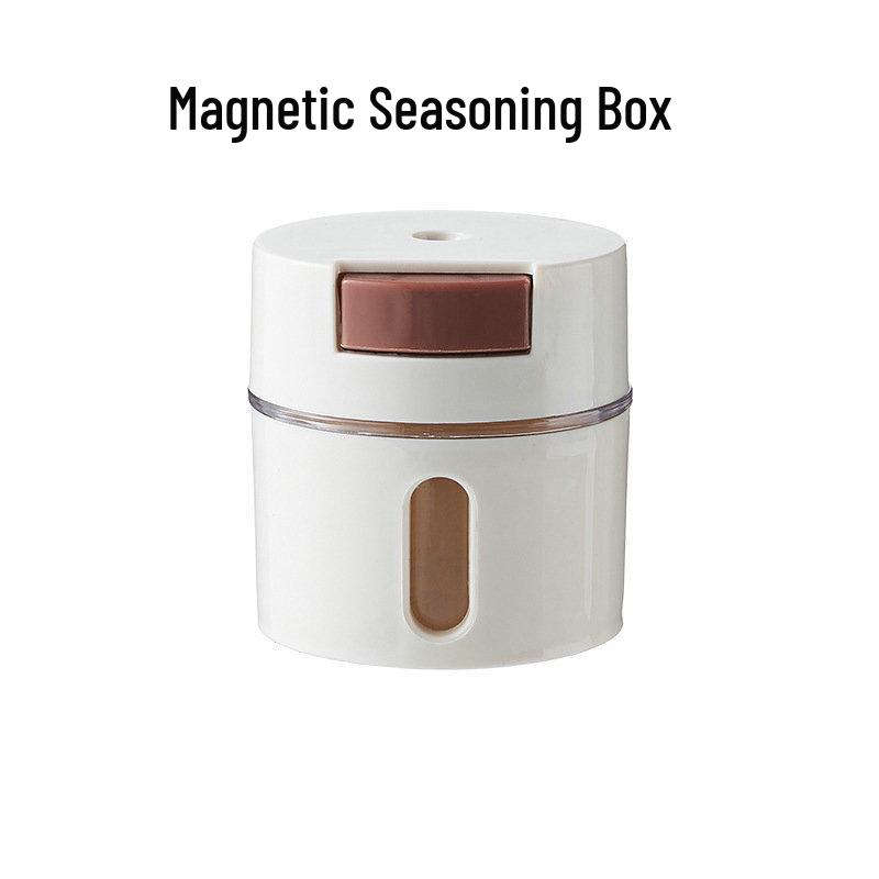 Magnetic Spice & Salt Control Shakers: 6-Piece Wall-Mounted Set with Quantitative Seasoning Jars 4-Bottle Set