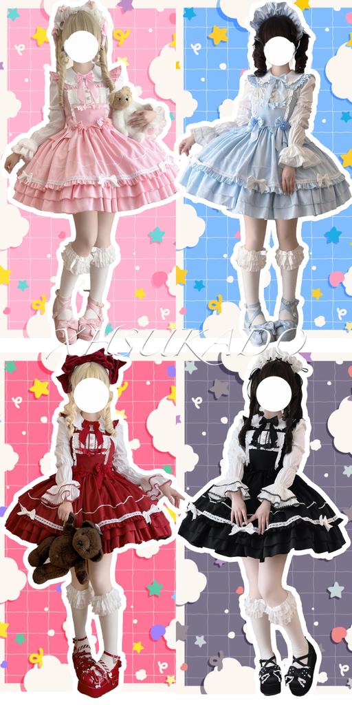 XHSUKADO Lolita Jumper Gothic Idol Fancy Heart School Cultural Light Size M Skirt, Lolita, Costume, Cosplay, Cute, Adult, Girls, Dress, Top, Spring,