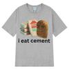 ZX Tee I Eat Cement Funny Chicken Nugget Meme T-shirt  Women  Casual Oversized T-shirts Harajuku Oversized T Shirts Streetwear