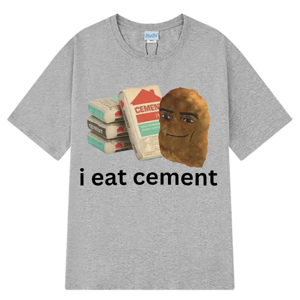 ZX Tee I Eat Cement Funny Chicken Nugget Meme T-shirt  Women  Casual Oversized T-shirts Harajuku Oversized T Shirts Streetwear