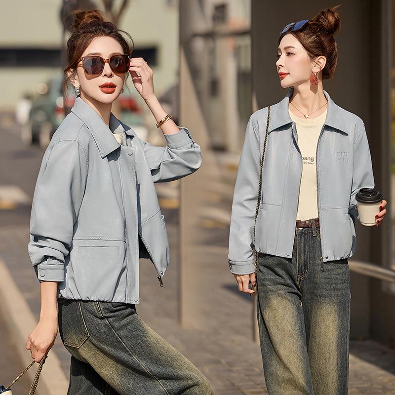 

Женская универсальная мотоциклетная куртка из искусственной ПУ кожи - Весна/Осень 2025, XG9963 M (45-55 kg) светло-синий