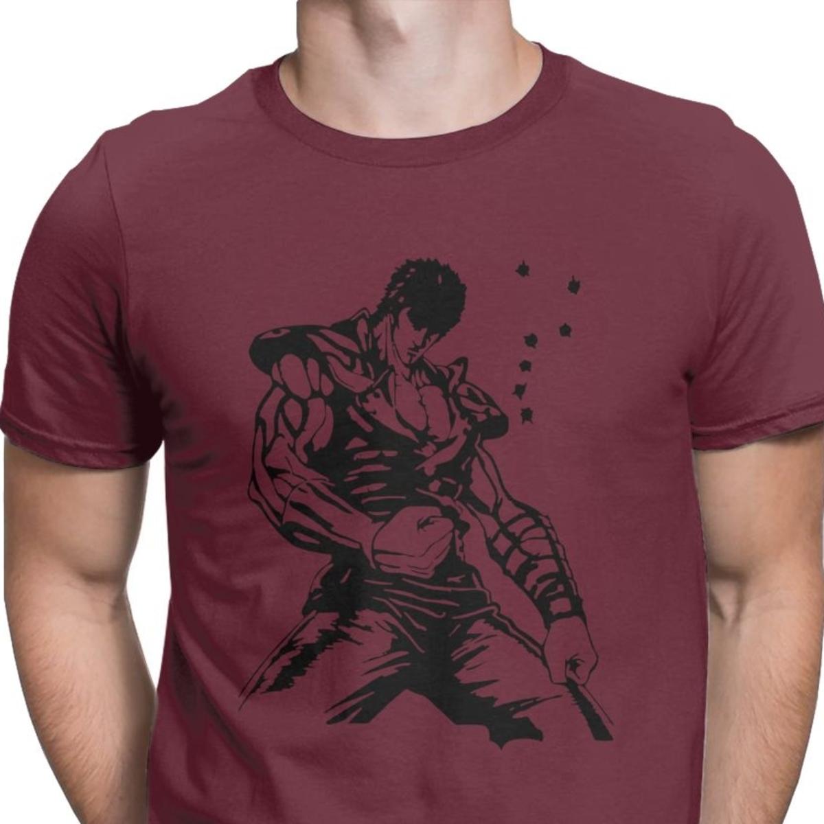 

Kenshiro Hokuto No Ken Tee Shirt Men Fist of the North Star Fashion Cotton Tees Tshirts Camisas Hombre L