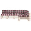 Pallet Sofa Cushion Set 7 Pieces Red Checkered Pattern