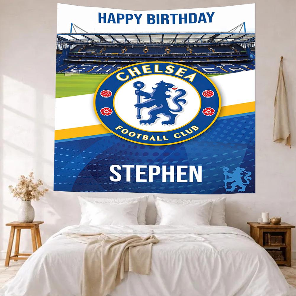 Chelsea Football Club Fans Wall Decor Tapestry Art For Pet Memorial Birthdaywedding Party Backdrop Family Gift
