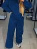Autumn/Winter Women's Casual Long Sleeve Crew Neck Sweatshirt and Leggings Set with Rhinestones
