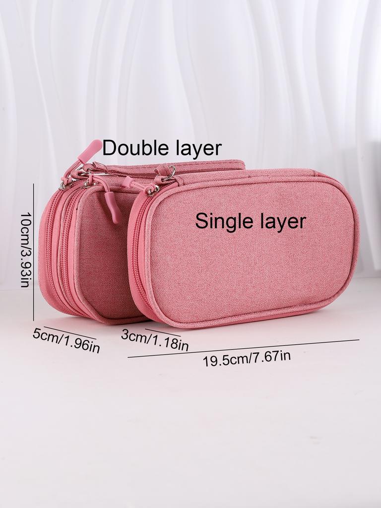 Single/Double Pencil Case Basic Style Large-Capacity Pencil Case Back-To-School Gift For Friends Stationery Box Pencil Case