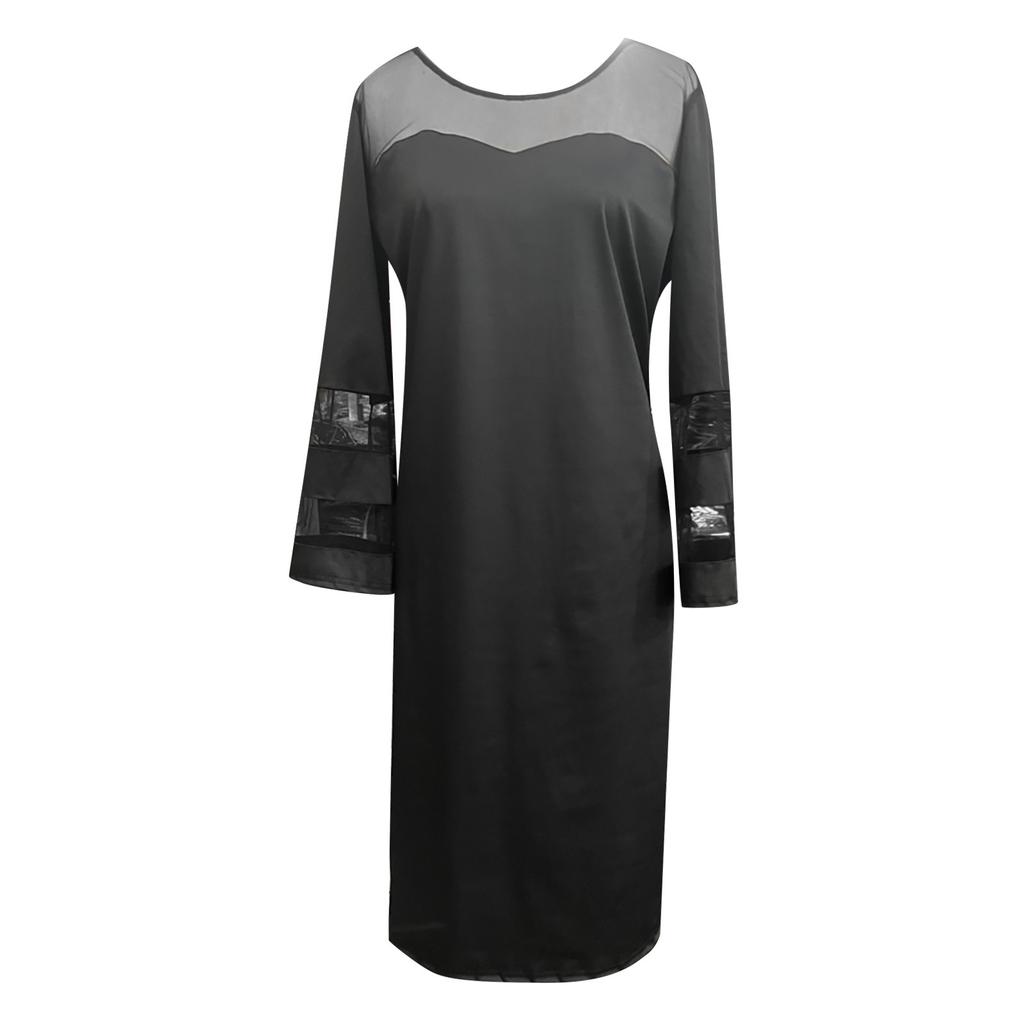 2024 Women's Large Size Mesh Gauze Patchwork Dress Package Hip Skirt