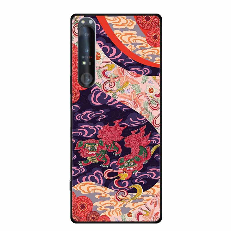 Embossed Color Painted Soft Case with Textured Design for Sony 1 IV Phone