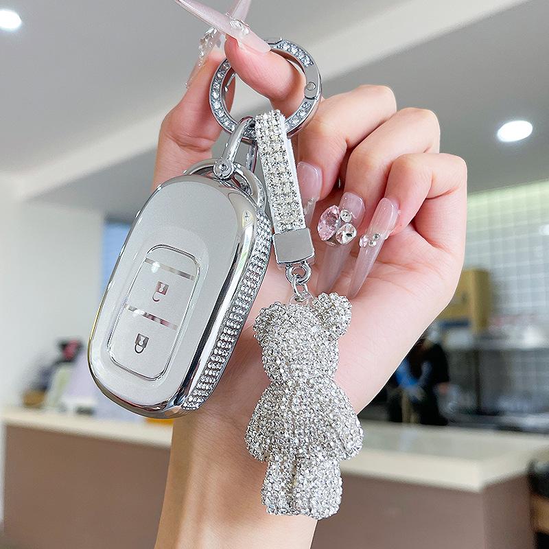 Premium Women's Car Key Case for Honda Accord, Civic, CR-V, Fit, Odyssey, Vezel, Lingpai, and XR-V