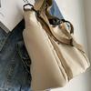 Casual Oxford Cloth Tote Bag Large Capacity, Versatile Commuter Shopper with Removable Strap, Solid Color, Simple Fashion Messenger Bag