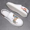 Fashion New Arrival Fashion Men's White Print Pattern Driving Shoes Male Slip On Loafers Walking Sneakers Tenis Masculino