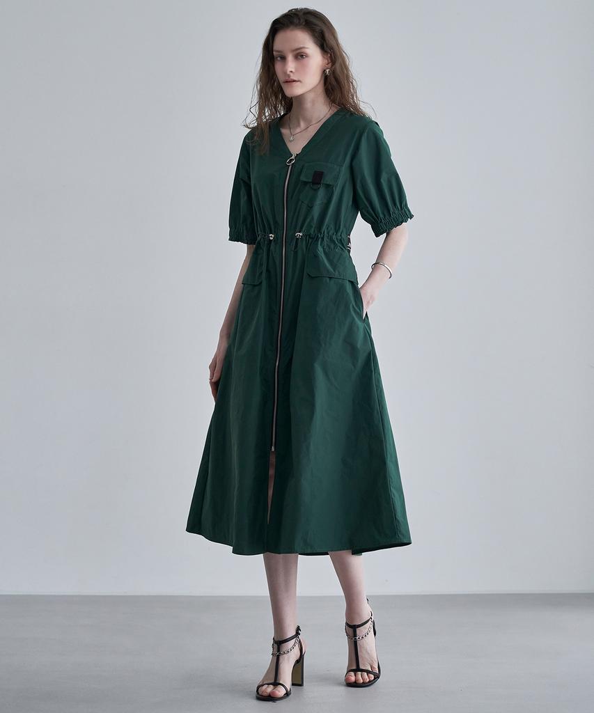 Leni And Mccoy Casual Pocket Zip-Up Open Dress Mm08Op006Hjy
