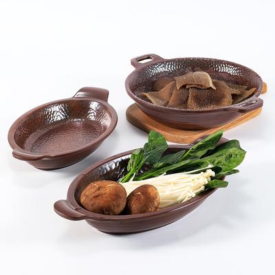 Rustieke Melamine Borden: Diepe, Tweehandige, Groente- en Pensborden voor Hot Pot Restaurants