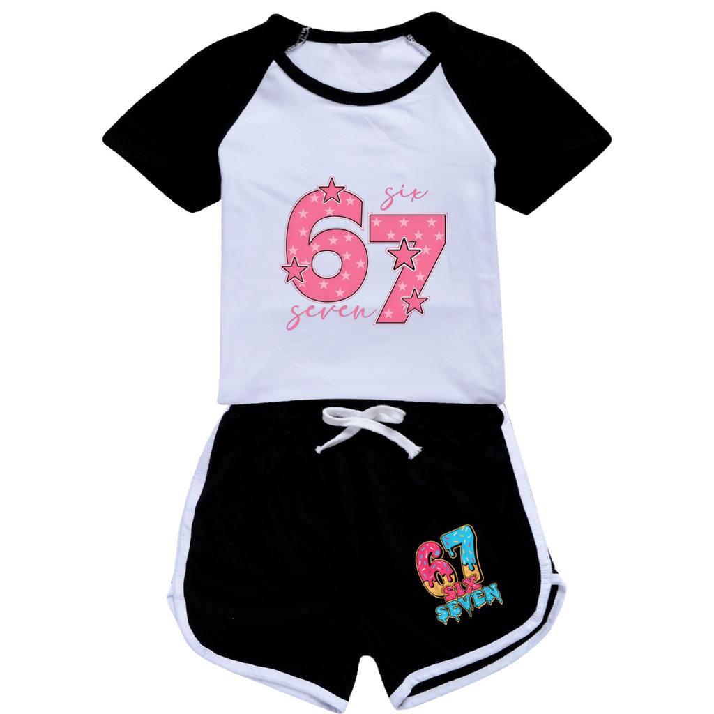 5291 Kids Boys Girls Brainrot 67 Printed Top Pants Sport Tracksuit Clothes Set