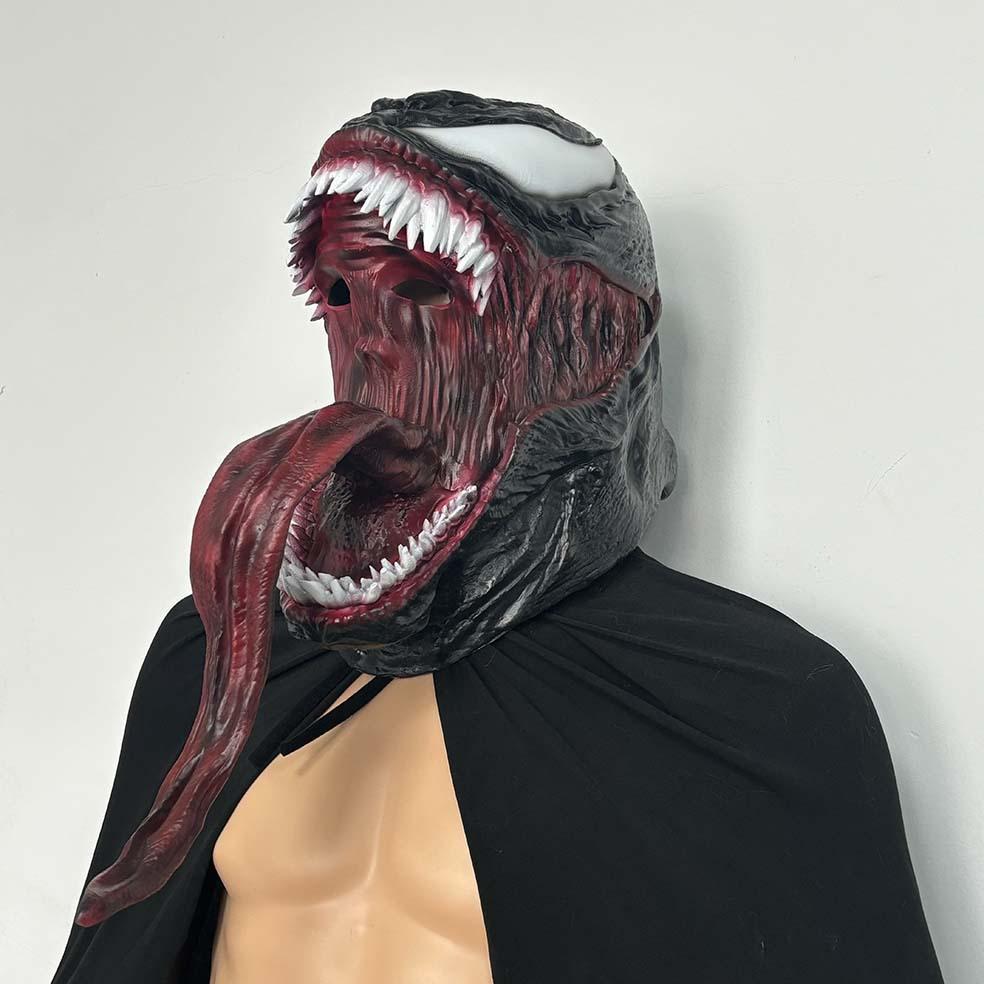 Venom3Mask cosplay Human-beast hybrid headgear, Halloween horror, hero, villain Venom latex hood