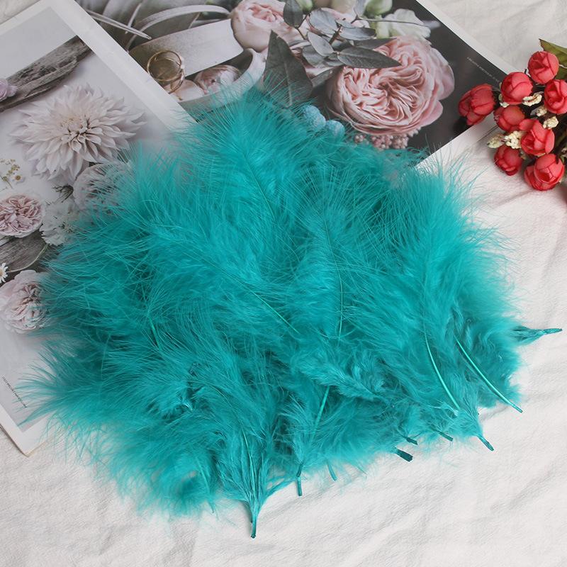 50Pcsdiy Color Feather Full Fleece Turkey Feather Clothing Antique Headdress Pet Toy Handicraft Decoration
