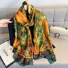 Women Summer Scarves Shawls Bamboo Print Wraps Soft Female Beach Yellow Bandanna Foulard Muffler Scarf