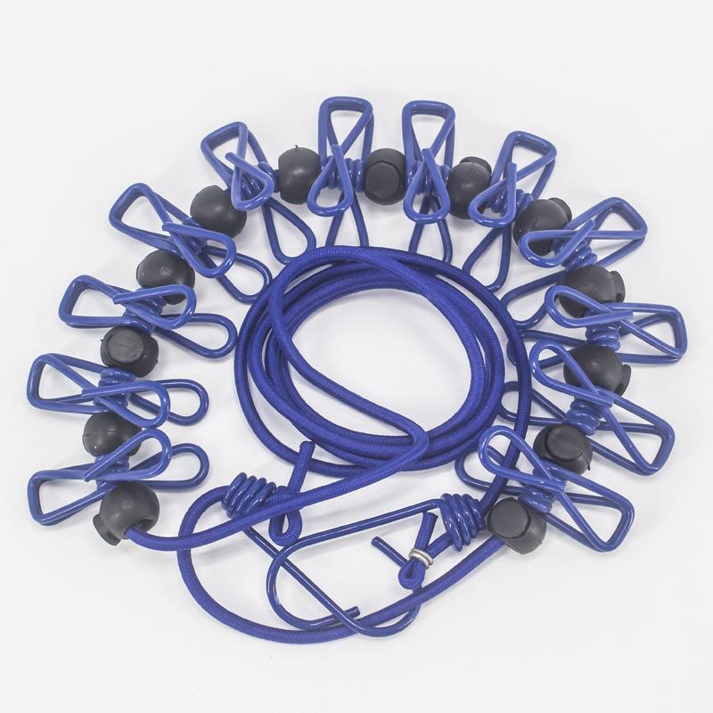 Portable Windproof Non-Slip Clothesline with Clips and Buckle