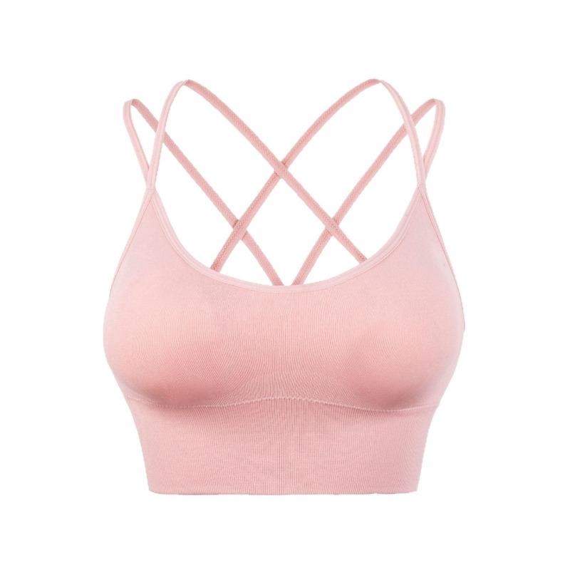 Plus Size Women Beautiful Back Gathered Push Up Sports Bra For Yoga Gym Fitness