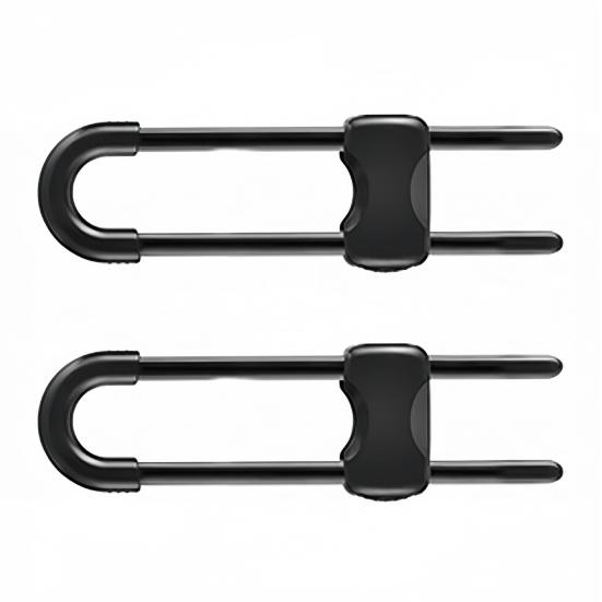 

2 шт. Раздвижные замки для шкафов, детские замки безопасности, регулируемые U-образные защелки, простая установка, многоразовые замки безопасности для ящиков, холодильника, шкафа 2pcs чёрный