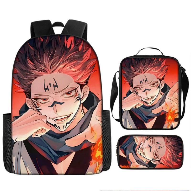 Zaino Scolastico Anime Jujutsu Kaisen per Bambini e Ragazzi Leggero in Tessuto Oxford Borsa a Doppia Tracolla con Schienale Imbottito