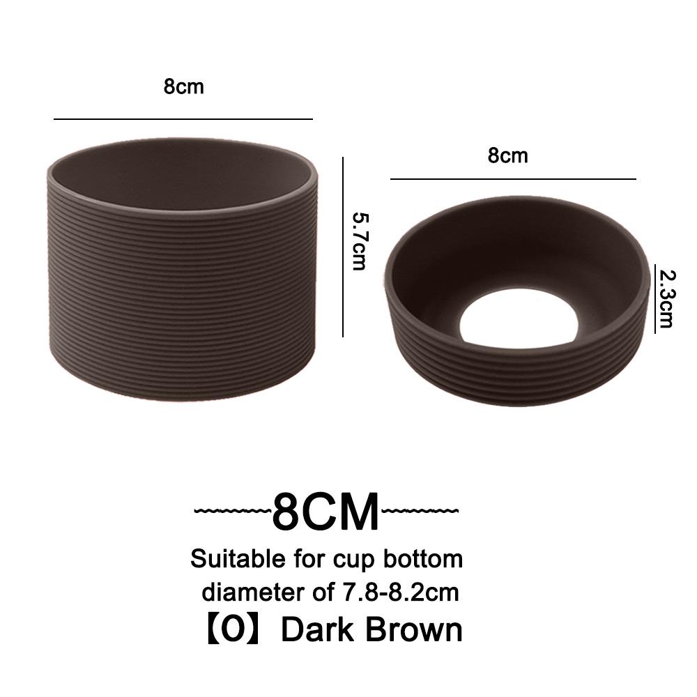 2Pc/Set 8cm 15 Colour Threaded Soft Silicone Cup Sleeve And Bottom Suit Heat Insulated Anti Slip Good Toughnes Odorless Elastic