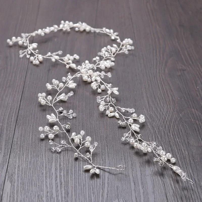 Elegant Wedding Fashion Headdress for Bride Handmade Floral Pearl Hair Accessories Hairpin Crystal Ornaments Creative Gifts