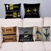 Arrival And Departure Airports Cushion Cover Inches Farmhouse Decor Home Throw Pillow Covers For Couch Decorations