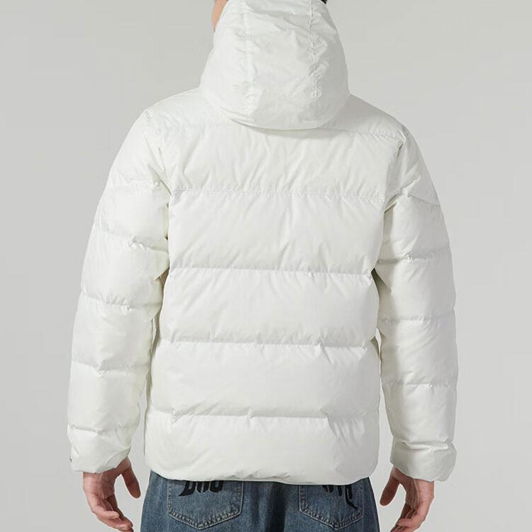 Nike Solid Color Logo Casual Hooded Down Jacket Men Outerwear White FZ1103-133