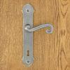 MALTA Door Handle with Key Plate 90mm STEEL