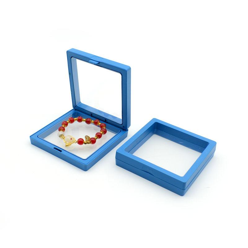 

10-Pack Acrylic PE Film Floating Jewelry Display Stand Multi-Color Art Style Holder 7*7 синій