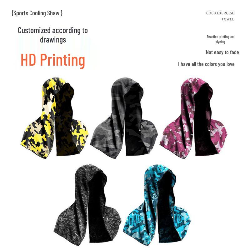 Hooded Cooling Sports Headband: Sun Protection, Sweat-Absorbent, Quick-Drying Shawl