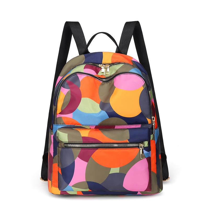 Damski Modny Plecak Podróżny z Tkaniny Oxford - Lekki, Casualowy, Drukowana Torba na Ramię