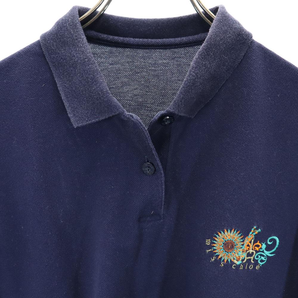 miss chloe made in Japan Short sleeve Polo shirt 40 Navy Fawn Women Used