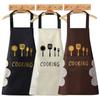 Cooking Apron Waterproof Adult Oil Proof Apron Kitchen Pinafore Restaurant Aprons Woman Can Wipe Hands Apron Fork Print Pattern