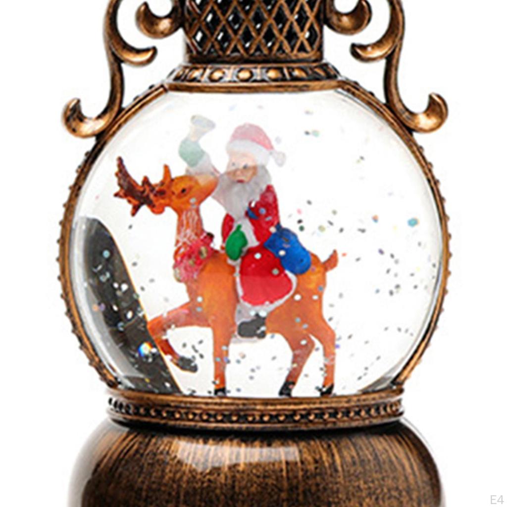 Christmas Snow Globe Lantern Musical LED Decorative Decoration for Fireplace Party