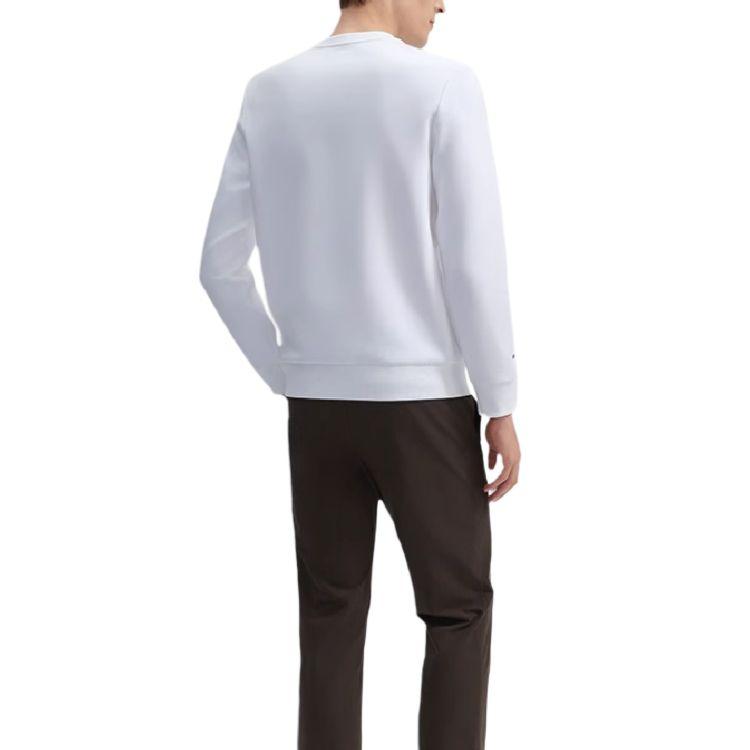 Fila White Series Brand Logo Fashion Casual Natural Simple Pullover Long Sleeve Sweatshirt Men Sweatshirt Jade-White F11M443205F-WT