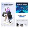 3 In 1 Wireless Charger Stand Pad LED Light 15W Fast Charging Station Dock for Macsafe iPhone 15 14 13 12 Pro Max IWatch 9 8 7 6