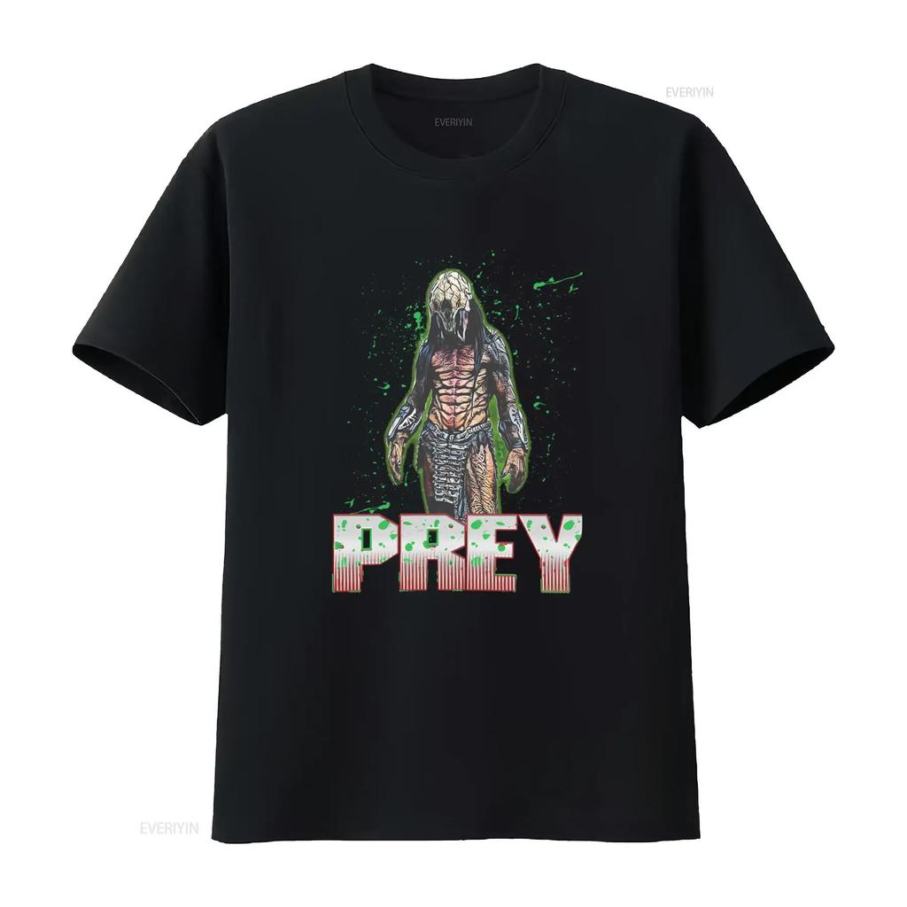 Prey Movie T Shirt Horror Classic The Predator Print vintage Washed Unisex Slightly For Everyd