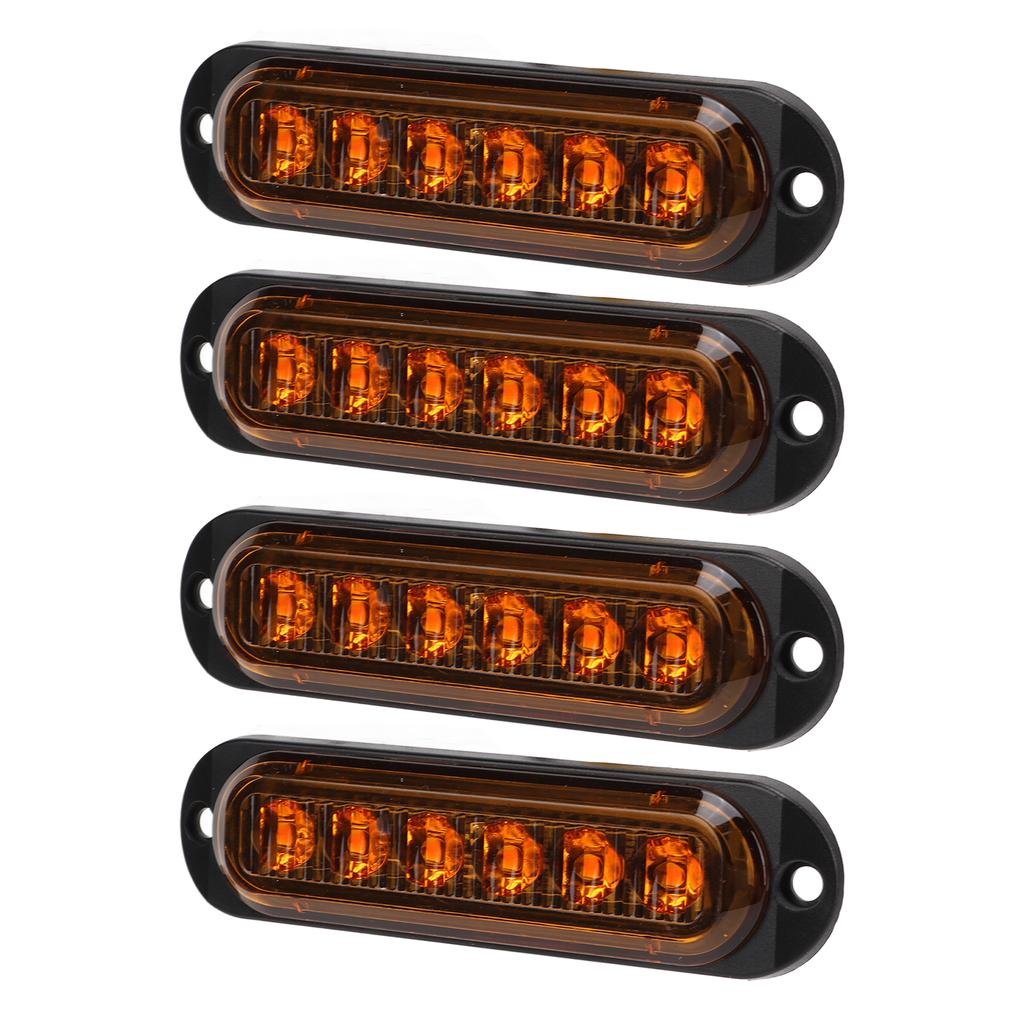 4Pcs Truck Side Lights High Brightness 90LM IP65 Waterproof 6 LEDs Truck Emergency Flash Light 12‑24V