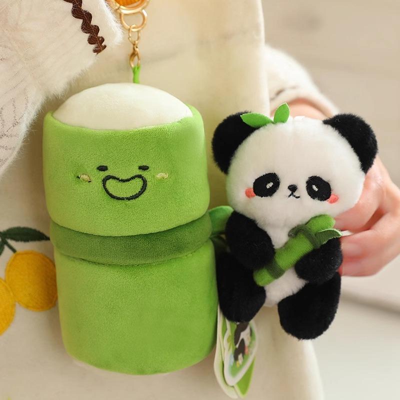 

10cm Cute Bamboo Panda Plush Toy Small Pendant Stuffed Animals Soft Doll Fluffy Panda Bag Decoration Birthday Gift 10cm