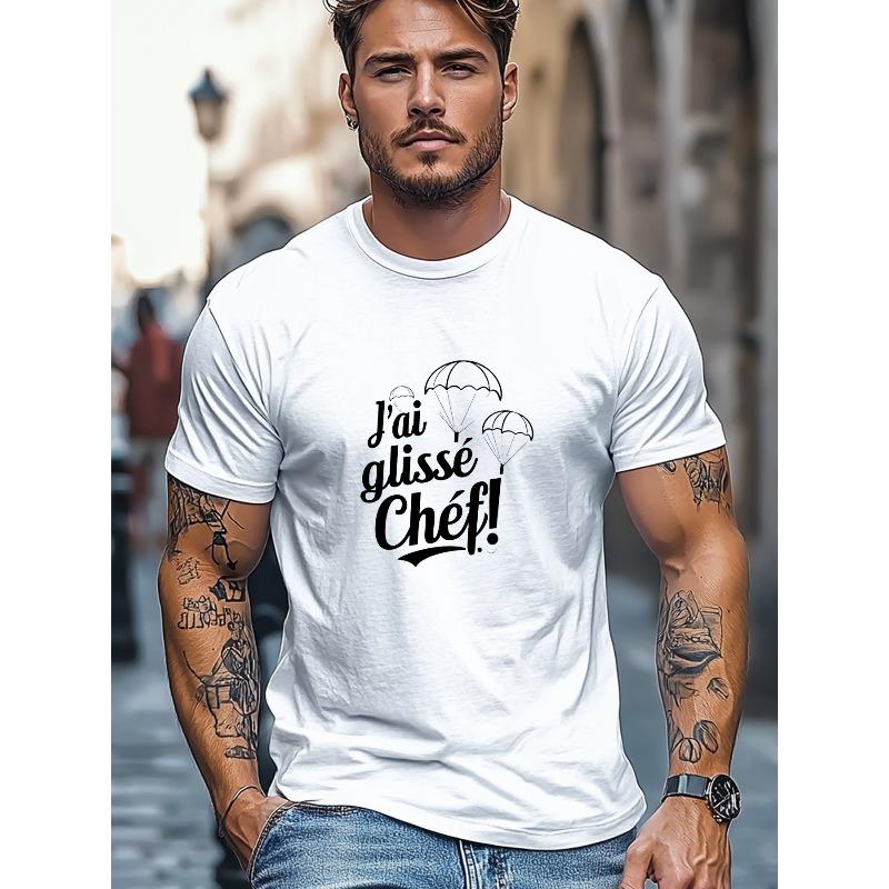 European sizes Men s Pattern Summer Casual Crew Neck Short T-Shirt S белый