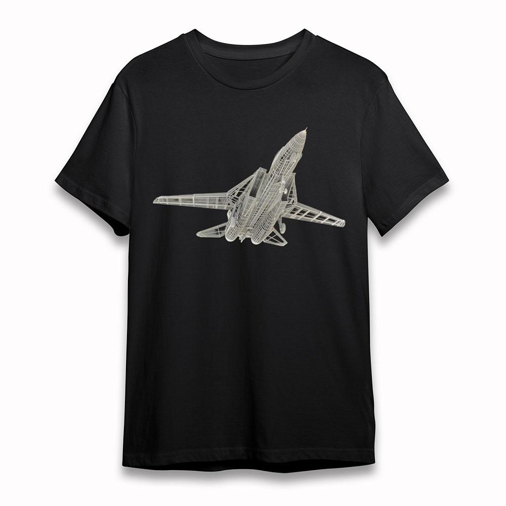 

Women s Soft Cotton T-Shirt Wireframe Jet Engineering Tee Short Black Oversize M