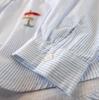 Spring 2026 Slimming Striped Children's Literary Style Women's Embroidered Long Sleeve Shirt