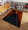 3D Gray Staircase Pattern Area Rug - Modern Optical Illusion Floormat Ideal for Living Room Floormat Home Decor