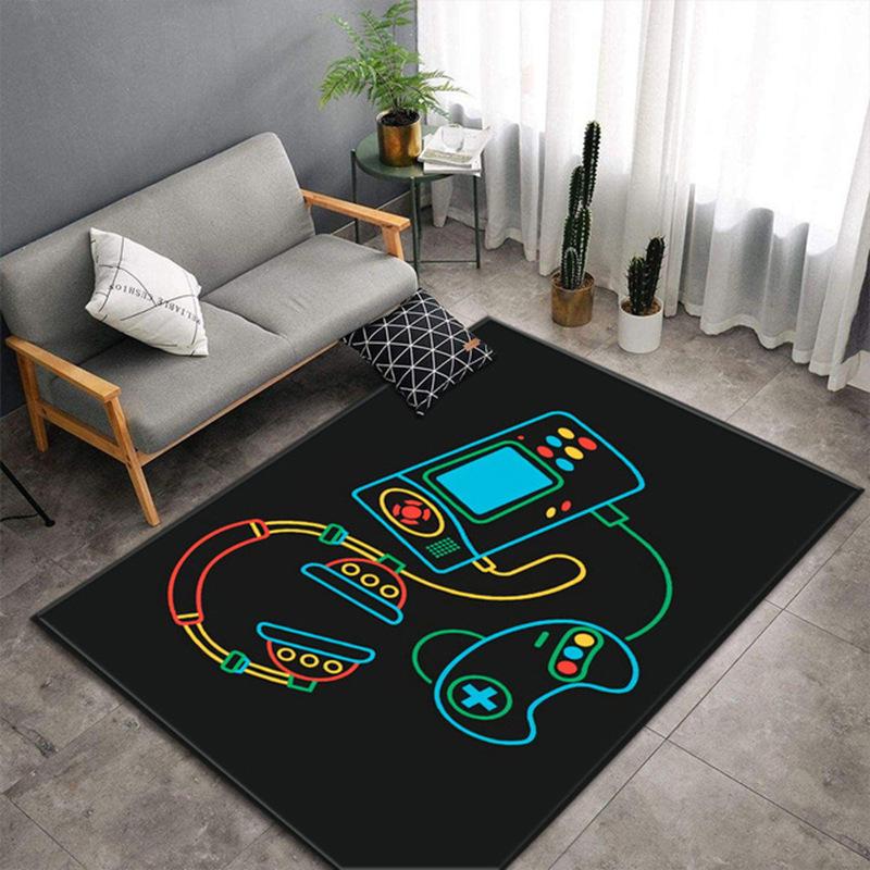 Game Console Carpet for Household Gaming Room Area Cloakroom Bedroom Bedside Soft Big Size Mats Coffee Tables Decor Foot Rug