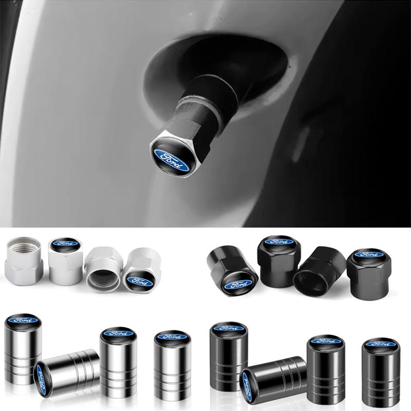 4Pcs Metal Car Wheel Cover Tire Valve Stem Caps For Ford ST FOCUS 2 Mondeo Fiesta Kuga MK2 MK3 Ecosport Fusion Auto Accessories