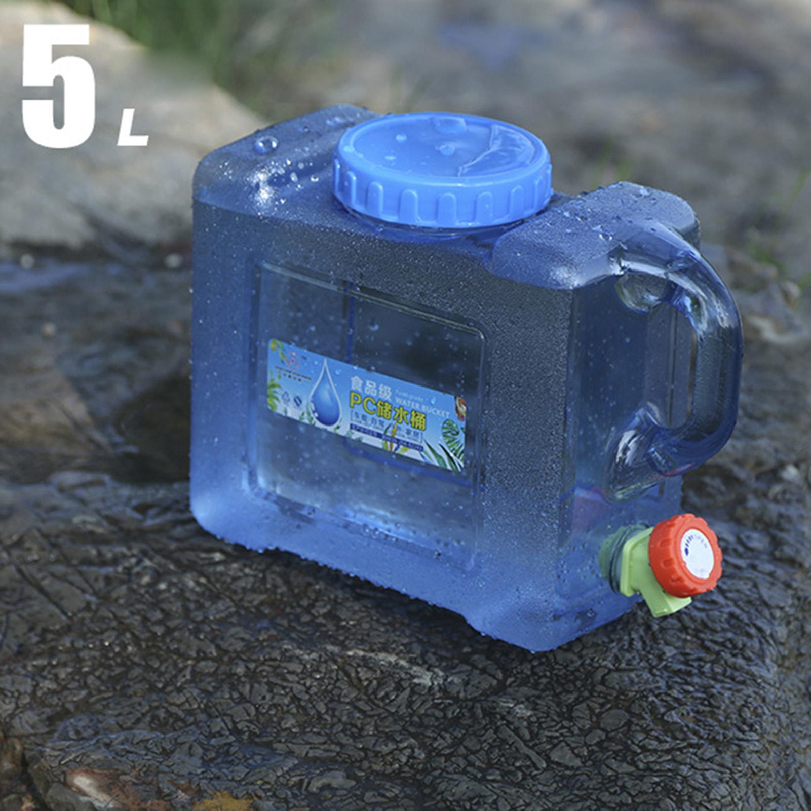 

5/8L Car Portable Handheld Water Container PC Outdoor Self-Driving Tour With Faucet Camping Square Barrel Plastic Storage Bucket белый