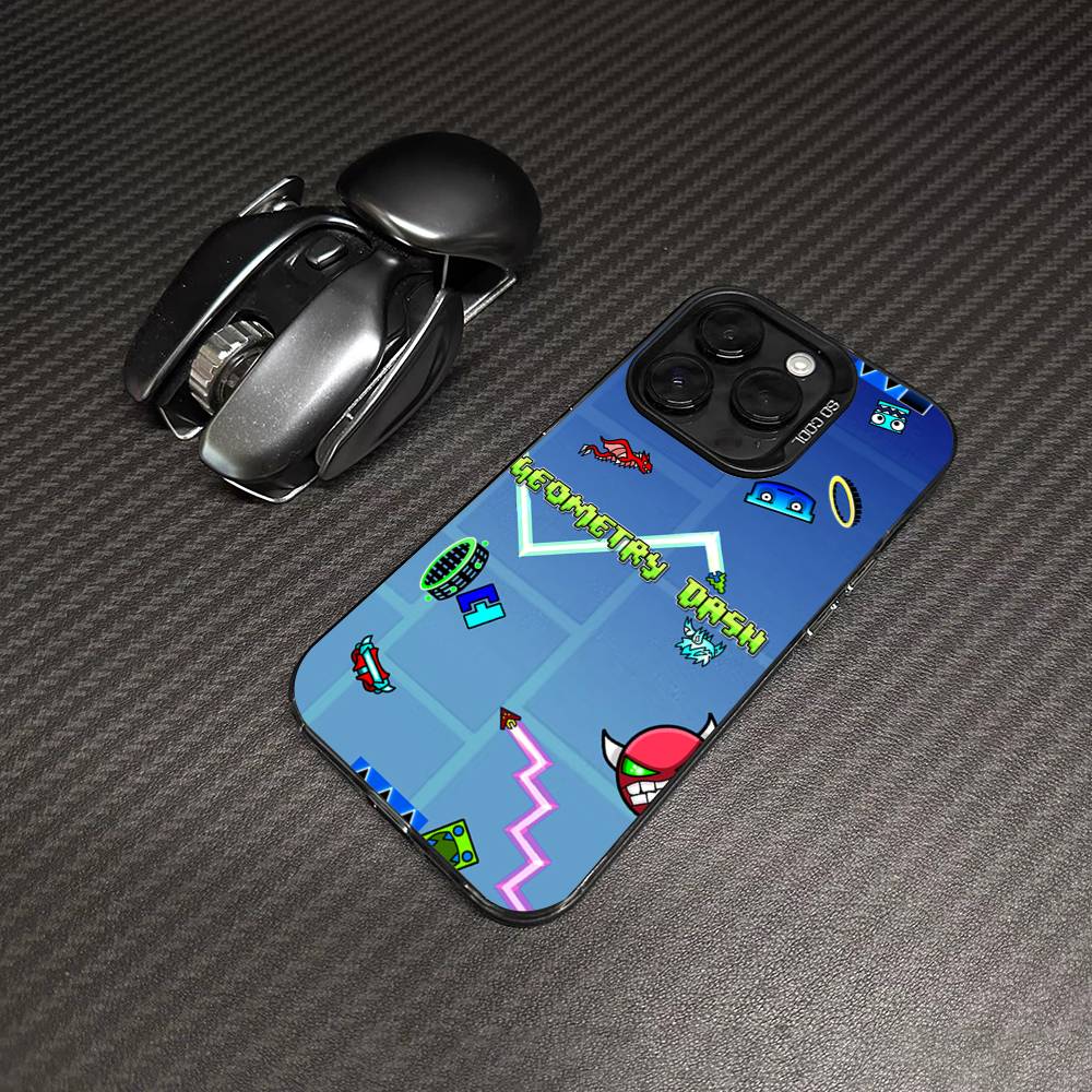 Game Geometry Dash Phone Case For IPhone 17 16 15 14 13 Pro 12 11 Pro Max PLUS Color Back Cover